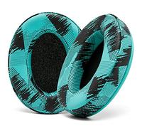 WC PadZ - I cuscinetti per eccellenza di Wicked Cushions - Compatibili con Audio Technica, HyperX, SteelSeries Arctis - Extra spesso - Apertura più ampia - Morbida memory foam | Speedracer Cyan