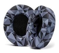 WC PadZ Studio 2 & 3 - Cuscinetti per Beats Studio 2, 3 cablato e wireless | Da Wicked Cushions | Non per Beats Solo | Pelle PU, schiuma migliorata e adesivo forte | Geo Grey