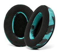 WC PadZ Velour - I cuscinetti Velour per eccellenza di Wicked Cushions - Compatibili con Audio Technica, HyperX, SteelSeries Arctis - Extra spesso - Apertura più ampia - Morbida memory foam | SR Cyan