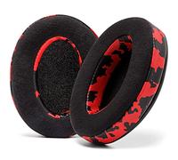 WC PadZ Velour - I cuscinetti Velour per eccellenza di Wicked Cushions - Compatibili con Audio Technica, HyperX, SteelSeries Arctis - Extra spesso - Apertura più ampia - Morbida memory foam | Red Camo