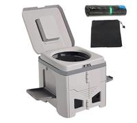 WC portatile con coperchio e borsa per il trasporto, vasino da viaggio pieghevole, capacità di carico 150 kg, toilette da campeggio, per escursionismo, spiaggia, auto, camion, barca, camper, viaggi su