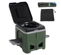 WC portatile con coperchio e borsa per il trasporto, vasino da viaggio pieghevole, capacità di carico 150 kg, toilette da campeggio, per escursionismo, spiaggia, auto, camion, barca, camper, viaggi su
