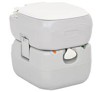 WC portatile da campeggio, serbatoio di acque reflue da 22 l e serbatoio per acqua dolce da 12 l, toilette chimica mobile per camper, campeggio e giardino, HDPE, grigio e bianco