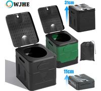 WC portatile Secchio per WC portatile per auto capacità di carico bidone della spazzatura riutilizzabile scatola di immagazzinaggio pieghevole a prova di odore Toile di emergenza