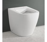 WC Singolo Filomuro Serie Kayra Ceramica Bianca Forma Quadrata Moderna Scarico Adattabile A Parete O Pavimento