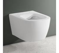 WC Singolo Sospeso Serie Kayra Ceramica Bianca Forma Quadrata Moderna Scarico Adattabile A Parete O Pavimento