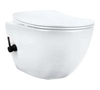 WC sospeso Artemides con funzione bidet miscelatore 37x35 cm bianco e nero Bianco-nero