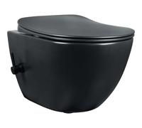 WC sospeso Artemides con funzione bidet miscelatore 37x35 cm nero opaco Nero