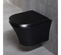 WC suspendu Steinberg Serie 710 TideFlow Plus, avec siège de WC à fermeture progressive, 7101803S, 7101803S, Colorazione: nero opaco