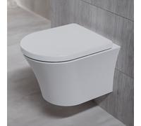 WC suspendu Steinberg Serie 710 TideFlow Plus, avec siège de WC à fermeture progressive, 7101803W, 7101803W, Colorazione: Bianco lucido