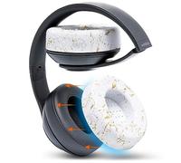 WC SweatZ Cuscinetti protettivi brevettati realizzati compatibili con Beats Studio 3 e 2 (non compatibili con Beats Solo) / Bose 700 / Skull Candy Crusher/Hesh e altro | Gold Marble
