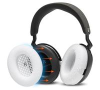 WC SweatZ Momentum 4 - Copriauricolari brevettati per cuffie wireless over-ear Sennheiser Momentum 4 di Wicked Cushions | Anti-sudore e facilmente lavabili | White