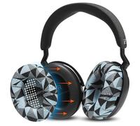 WC SweatZ Momentum 4 - Copriauricolari brevettati per cuffie wireless over-ear Sennheiser Momentum 4 di Wicked Cushions | Anti-sudore e facilmente lavabili | Geo Grey