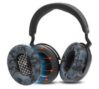 WC SweatZ Momentum 4 - Copriauricolari brevettati per cuffie wireless over-ear Sennheiser Momentum 4 di Wicked Cushions | Anti-sudore e facilmente lavabili | Black Camo