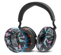 WC SweatZ Momentum 4 e 5 - Copriauricolari brevettati per cuffie wireless over-ear Sennheiser Momentum 4 e 5 di Wicked Cushions | Resistenti al sudore e facilmente lavabili | 90's Black