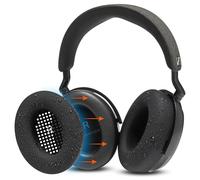 WC SweatZ Momentum 4 e 5 - Copriauricolari brevettati per cuffie wireless over-ear Sennheiser Momentum 4 e 5 di Wicked Cushions | Resistenti al sudore e facilmente lavabili | Black