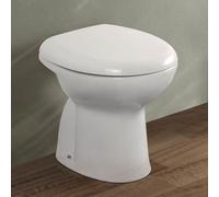 Inbagno Vaso WC a Terra Tradizionale, Scarico a Terra, Design Moderno in Ceramica Bianca, Serie Clara