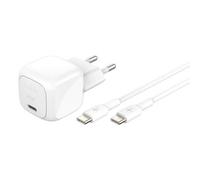 Belkin BoostCharge Caricabatterie da muro compatto da 30 W, caricatore USB-C rapido da viaggio per Apple iPhone, Samsung Galaxy, iPad, AirPods, tablet e altri, cavo da USB-C a C incluso, bianco