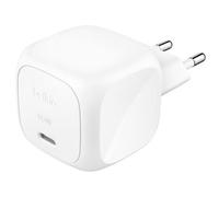 Belkin Caricatore USB-C da 65 W, Ricarica rapida, Caricatore da muro USB-C per telefono, funziona con iPhone 16-15-14-13, Galaxy S25, Google Pixel 9, MacBook, iPad, AirPods, Chromebook ecc - Bianco
