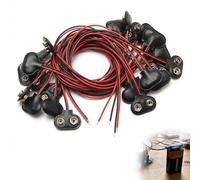 Wcawnlt 30 Pezzi Connettore Batteria 9V Forma a T con Cavo 150 mm, Spina Batteria con Filo Preinstallato, Accessori Elettronici per Progetti FAI DA TE Educazione Riparazioni