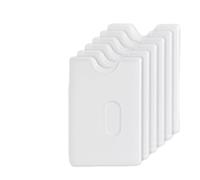 Wcawnlt 6 custodie trasparenti per carte di credito in plastica, con foro, custodia rigida a doppia faccia, opaca, ultra sottile, per carta d'identità, banca e biglietti da visita