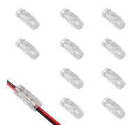 Wcawnlt Connettori per cavi a 2 poli, confezione da 10 pezzi, connettori a doppio cavo per 0,35 0,5 mm², morsetti Wago a 2 poli trasparenti, connettori elettrici rapidi per casa, hotel, illuminazione