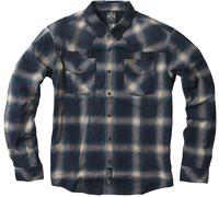 Camicia In Flanella West Coast Choppers Outlaw Blu-Beige L Blu