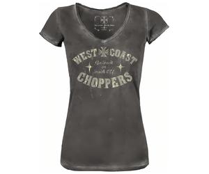 WCC West Coast Choppers Camicie femminili Go Fast Collo a V M Nero