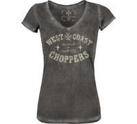 WCC West Coast Choppers Camicie femminili Go Fast Collo a V XL Nero