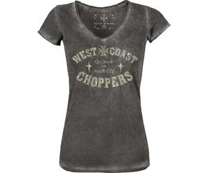 WCC West Coast Choppers Camicie femminili Go Fast Collo a V XXL Nero