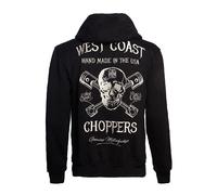 West Coast Choppers Men Zip Hoodie High Speed, Taglia:M, Colore:Black