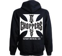 WCC West Coast Choppers Felpa con cappuccio Iron Cross Light Cotton Zipper Nero Nero
