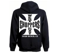 WCC West Coast Choppers Felpa con cappuccio Iron Cross nero XL Nero