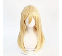 WCCNKK Anime Cosplay Historia Reiss Parrucca, Donna con Lunghi Capelli Biondi, Materiale Resistente al Calore, con Cappuccio Parrucca Gratuito, per Festa Carnevale Halloween, Anime Regalo