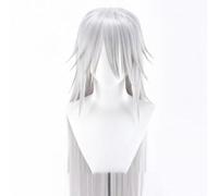 WCCNKK Anime Cosplay Jiraiya Parrucca, Capelli Grigio-Argento Lunghi 100 Cm, Materiale Resistente al Calore, con Cappuccio Parrucca Gratuito, per Festa Carnevale Halloween, Regalo Decorativo Anime