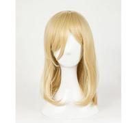 WCCNKK Anime Cosplay Krista Lenz Parrucca, Capelli Biondi di Media Lunghezza da Donna, Materiale Resistente al Calore, con Cappuccio Parrucca Gratuito, per Festa Carnevale Halloween