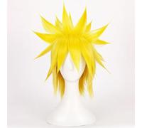 WCCNKK Anime Cosplay Namikaze Minato Parrucca, Parrucca Gialla Lunga, Materiale Resistente al Calore, con Cappuccio Parrucca Gratuito, per Festa Carnevale Halloween, Regali Decorativi Anime
