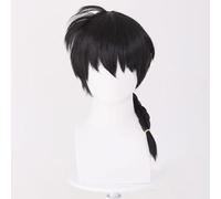 WCCNKK Anime Cosplay Parrucca Ranma Parrucca Intrecciata Nera E Rosa Halloween Costume Cosplay Parrucca, per Festa Carnevale Natale, Regalo di Decorazione Anime, con Berretto per Parrucca,Nero