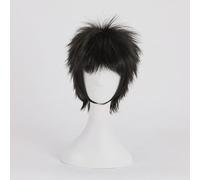 WCCNKK Anime Cosplay Trafalgar D Water Law Parrucca, Capelli Neri Corti, Materiale Resistente al Calore, con Cappuccio Parrucca Gratuito, per Festa Carnevale Halloween, Regalo Anime