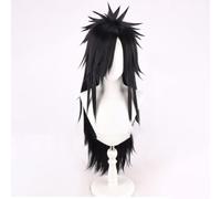 WCCNKK Anime Cosplay Uchiha Madara Parrucca, Capelli Lunghi 90 Cm, Materiale Resistente al Calore, con Cappuccio Parrucca Gratuito, per Festa Carnevale Halloween, Regalo Decorativo Anime,Nero