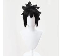 WCCNKK Anime Cosplay Uchiha Sasuke Parrucca, Capelli Neri Corti, Materiale Resistente al Calore, con Cappuccio Parrucca Gratuito, per Festa Carnevale Halloween, Regalo Decorativo Anime