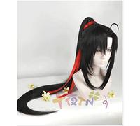 WCCNKK Cos Wig Anime Mo Dao Zu Shi Gran Maestro della Coltivazione Demoniaca Wei Wuxian Parrucca Cosplay for La Festa di Halloween, Accessori Decorativi, Berretto con Parrucca, Regalo Anime