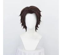 WCCNKK Parrucca Cosplay Anime Bleach Aizen Sousuke Parrucca, Capelli Castani Corti, con Rete per Parrucca Gratuita, per Festa Carnevale Halloween Cosplay, Regalo Dell'anime