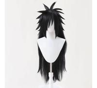 WCCNKK Parrucca Cosplay Anime Uchiha Madara, Capelli Bianco Argento E Neri, con Rete per Parrucca Gratuita, per Festa Carnevale Halloween, Regalo per Gli Appassionati di Anime, Nero