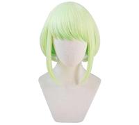 WCCNKK PROMARE Lio Fotia Cosplay Parrucca, Capelli Corti Verde Chiaro Cosplay Anime Cosplay Parrucche Resistenti al Calore Parrucche Sintetiche Resistenti al Calore, Adatto per Halloween, Feste