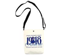 WCGXKO Zeta 1948 Sorority Inspired Gift Finer Friends Sinse 1948 Amicae Frieds Partners Sisters Makeup Bag, Amici più fini 1948 XK, Cerniera lampo