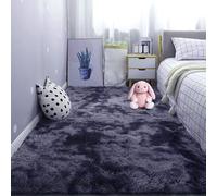 WCHENHUI Tappeti Shaggy 60 x 270 cm Tie Dye Tappeto Camera Morbidissimo per Esterni Cucina Balcone Terrazza, Grigio Scuro