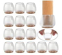 WCIC, 16 piedini di silicone, per mobili, sedie, tavoli. Gommini per proteggere i pavimenti da graffi, per mobili con piedi rotondi