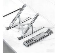 Wclavion Supporto PC Portatile In Alluminio A 6 Angolazioni Regolabili - Laptop Stand Antiscivolo Compatibile Con Laptop 13"-18" E Tablet, Accessorio Scrivia E Ufficio Per Porta PC(Silver)