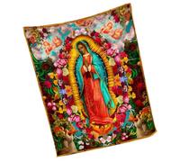 Wcmxdg Coperta per madre Maria - 150 x 100 cm, morbida coperta cristiana in peluche, per proprietari di case, collezionisti, soggiorno, divano, sedia da meditazione, dormitorio, auto, picnic